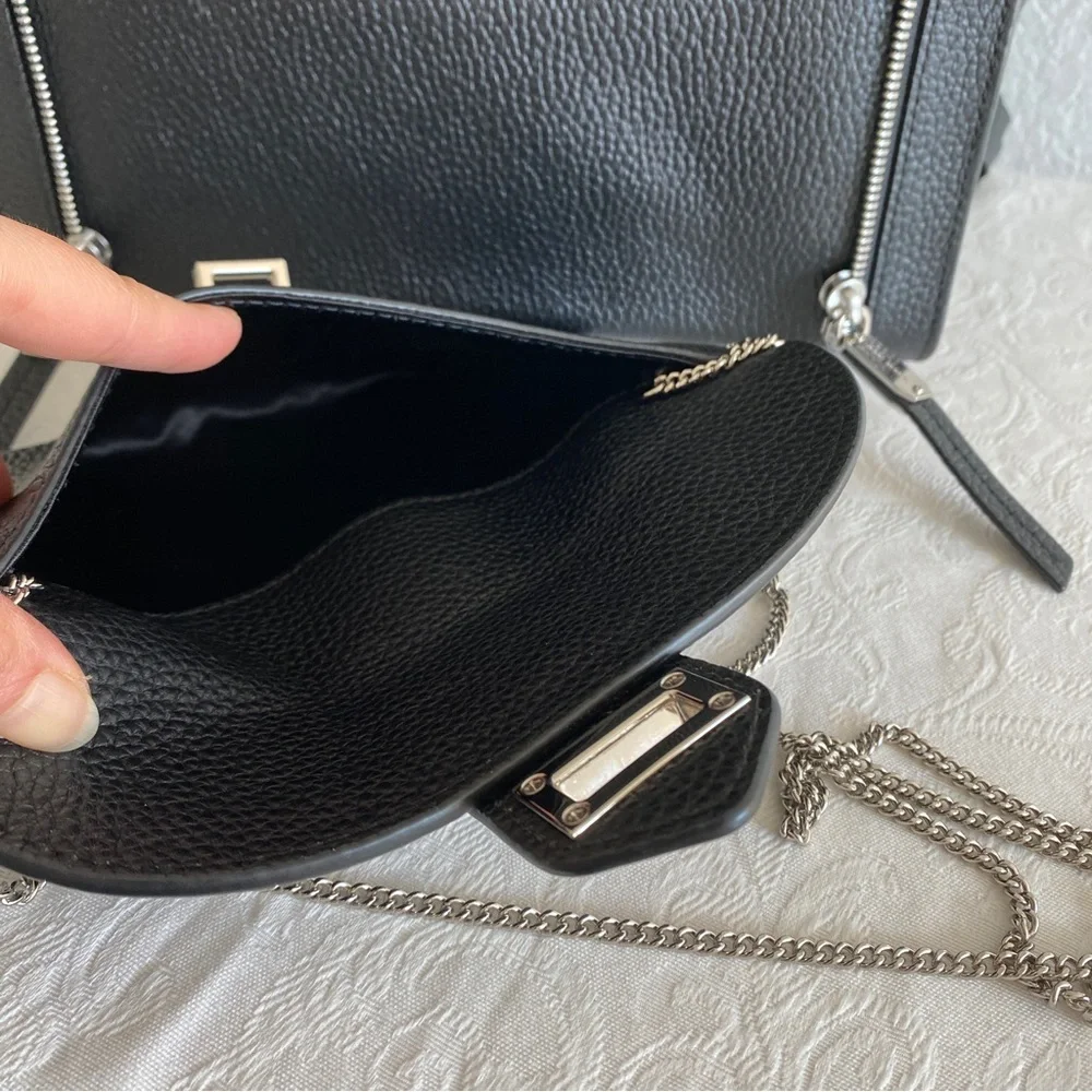 Henri bendel convertible black leather backpack
